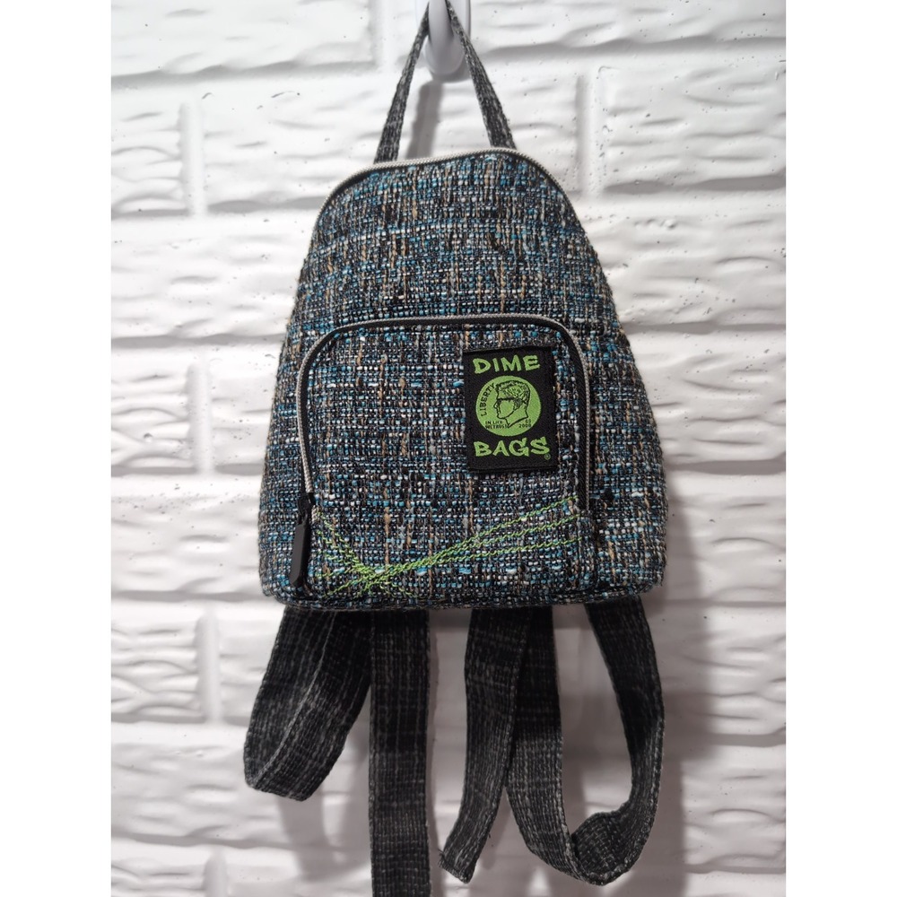 Dime Bags Kid Club Blue Mini Hemp Backpack /Daypack  Front Zip Adjustable Straps